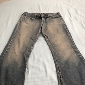 Low-rise, bootcut denim